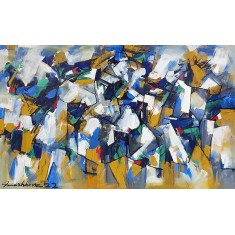 Mashkoor Raza, 36 x 60 Inch, Oil on Canvas, Abstract Painting, AC-MR-524
